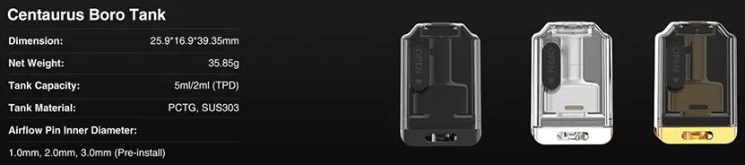 Lost Vape Centaurus Boro Tank & RBA ONLY £19.95  | bearsvapes.co.uk