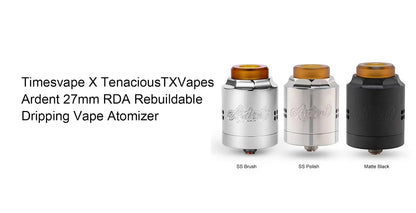 Timesvape Ardent RDA Advertising on a white background