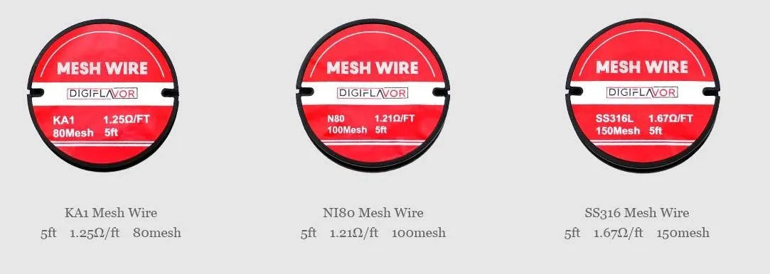 Digiflavor Mesh Wire KA1, Ni80 or SS316L | bearsvapes.co.uk