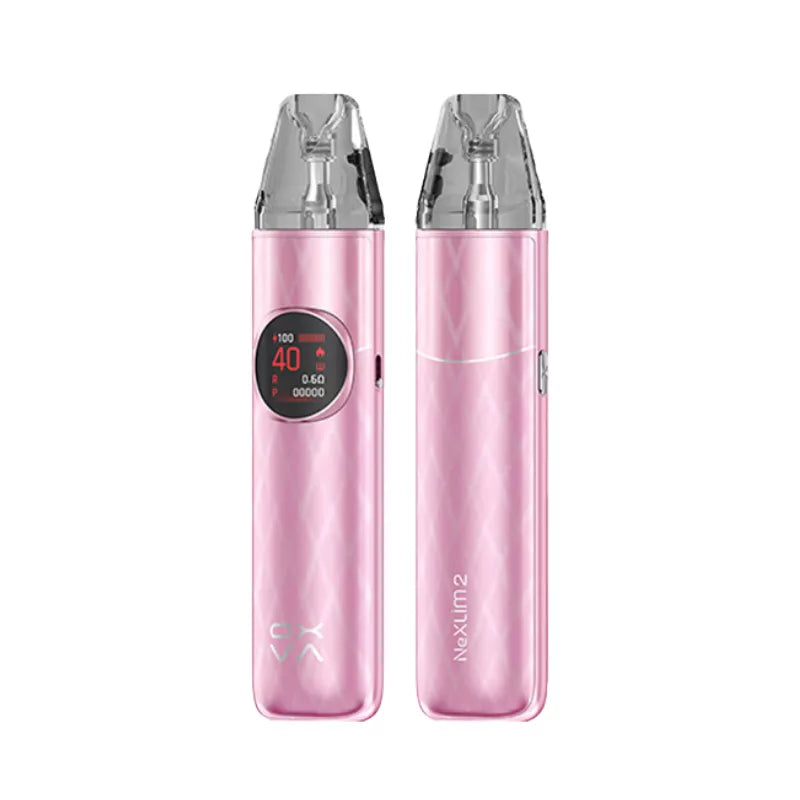 Oxva Nexlim 2 Pod Vape Kits with digital displays on a white background