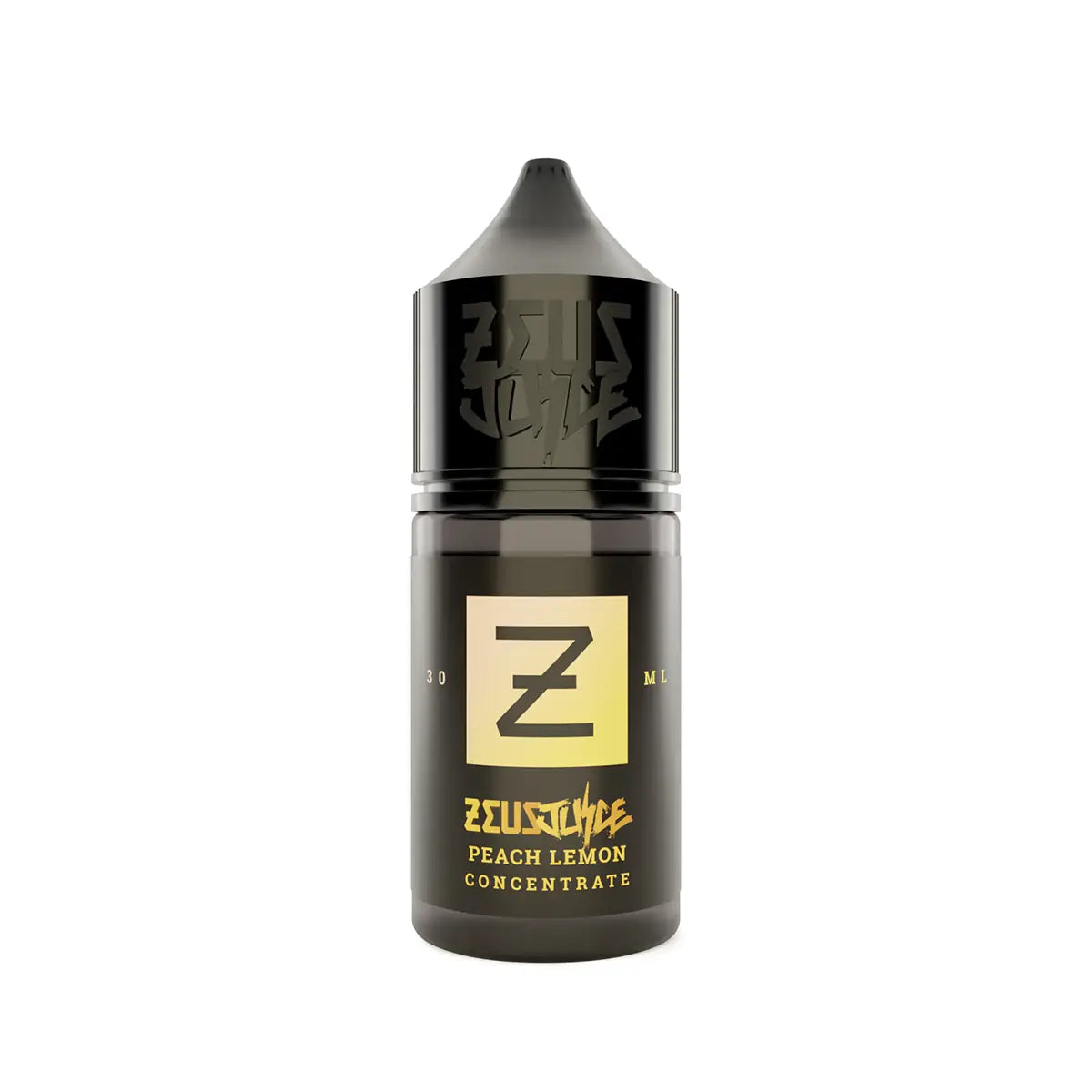 Zeus Peach Lemon concentrate bottle on a white background