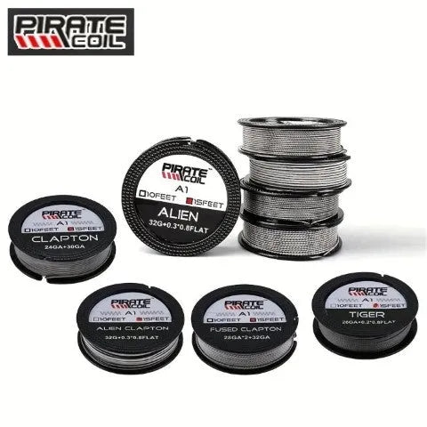 Pirate Coil Premium Vape Wire 15ft KA1 Tiger, Alien, Fused Clapton etc