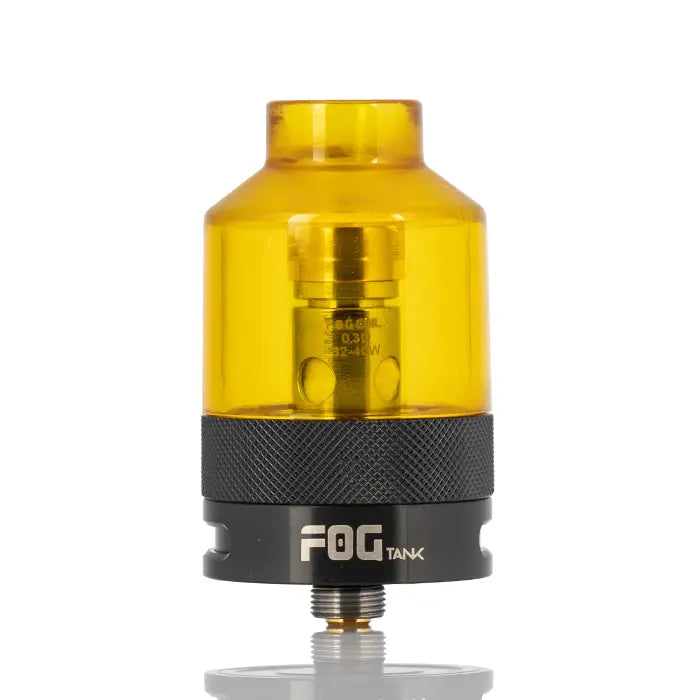 Yellow vape tank on a white background