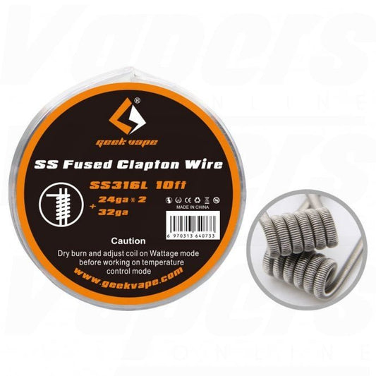 Geekvape SS Fused Clapton Wire 10ft | bearsvapes.co.uk