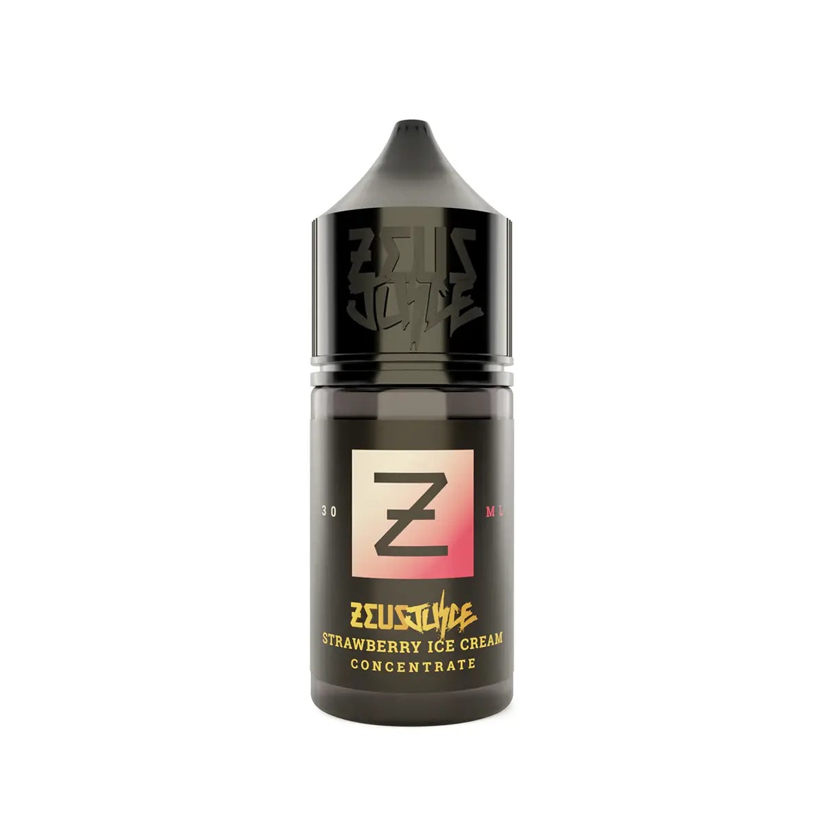 Zeus Strawberry Ice Cream concentrate bottle on a white background