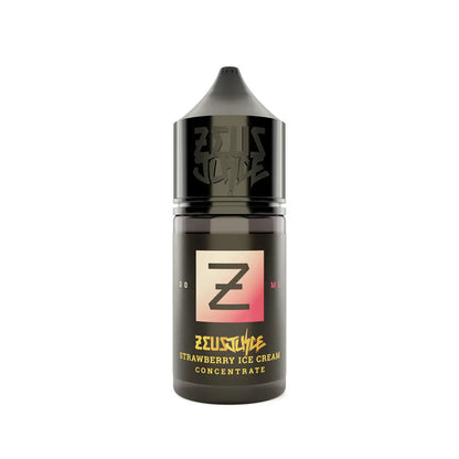 Zeus Strawberry Ice Cream concentrate bottle on a white background