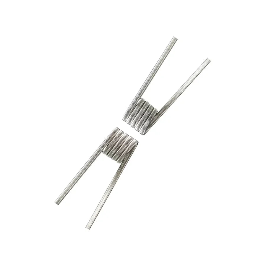 Pair of vape coils on a white background