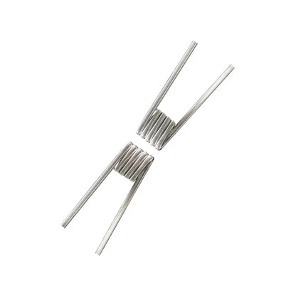 Pair of vape coils on a white background