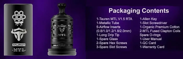 Thunderhead Creations Tauren 1.5 MTL RTA | bearsvapes.co.uk