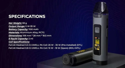 Uwell Crown D Pod Vape Kit DTL & RDTL Pod Kit  | bearsvapes.co.uk