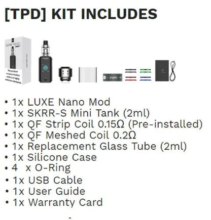 Vaporesso LUXE Nano Vape Kit - SKRR S Mini Tank | bearsvapes.co.uk