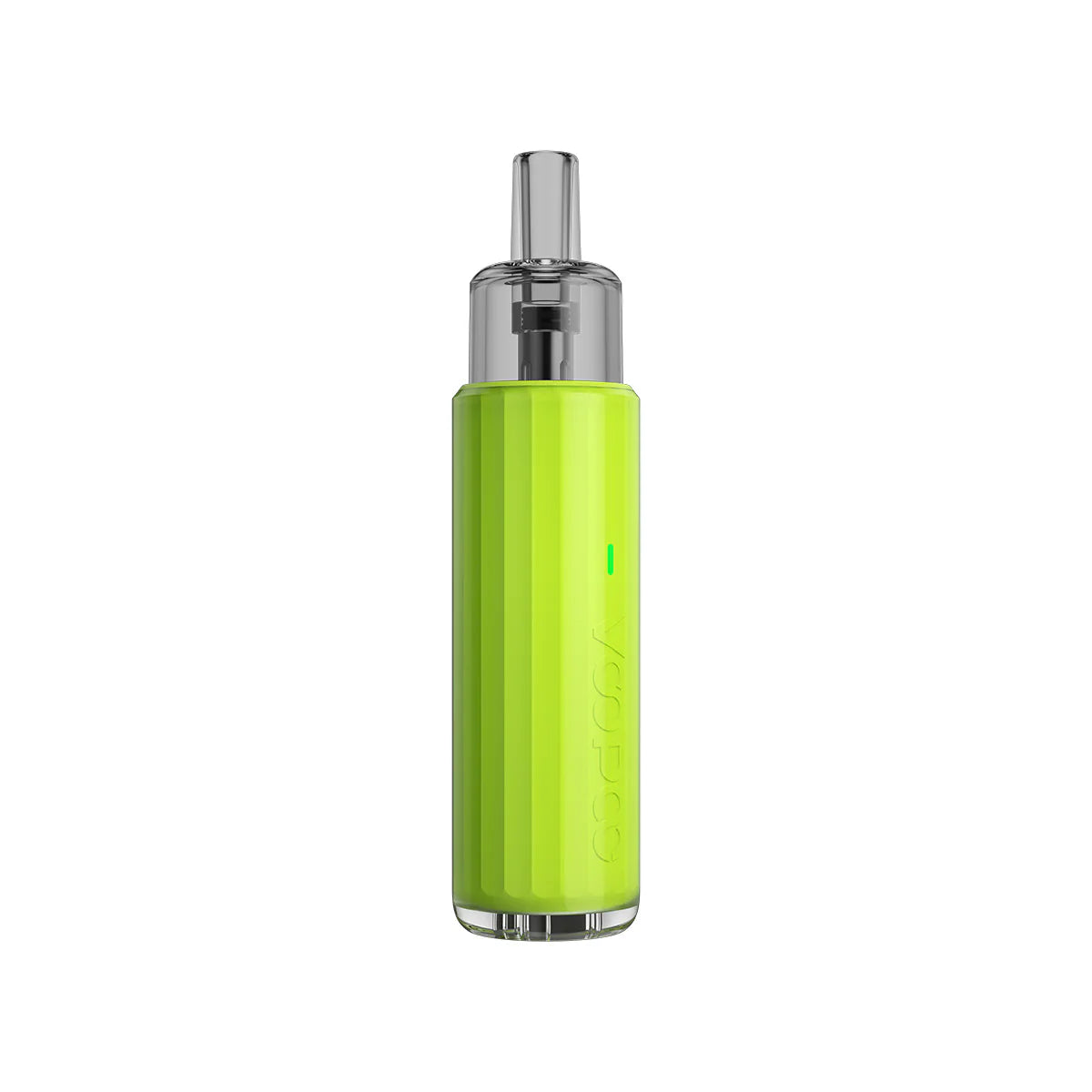 Green vape device on a white background