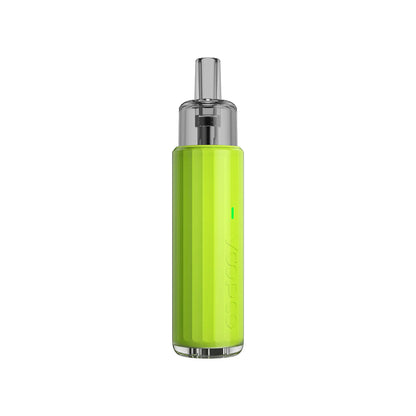 Green vape device on a white background