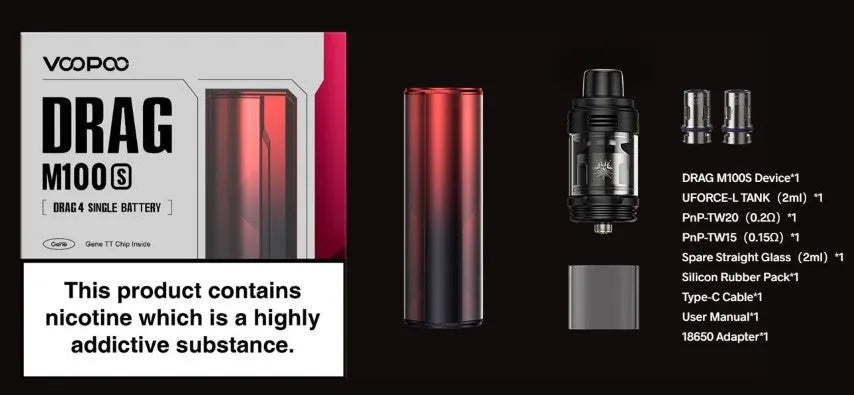 Voopoo Drag M100S Vape Kit | FREE 21700 Battery | bearsvapes.co.uk