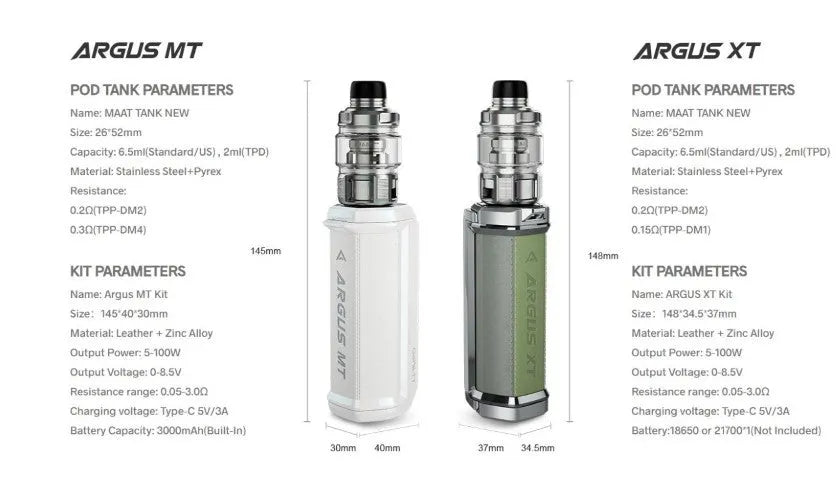 Voopoo Argus MT Vape Kit | 5 - 100W 3000mAh | bearsvapes.co.uk