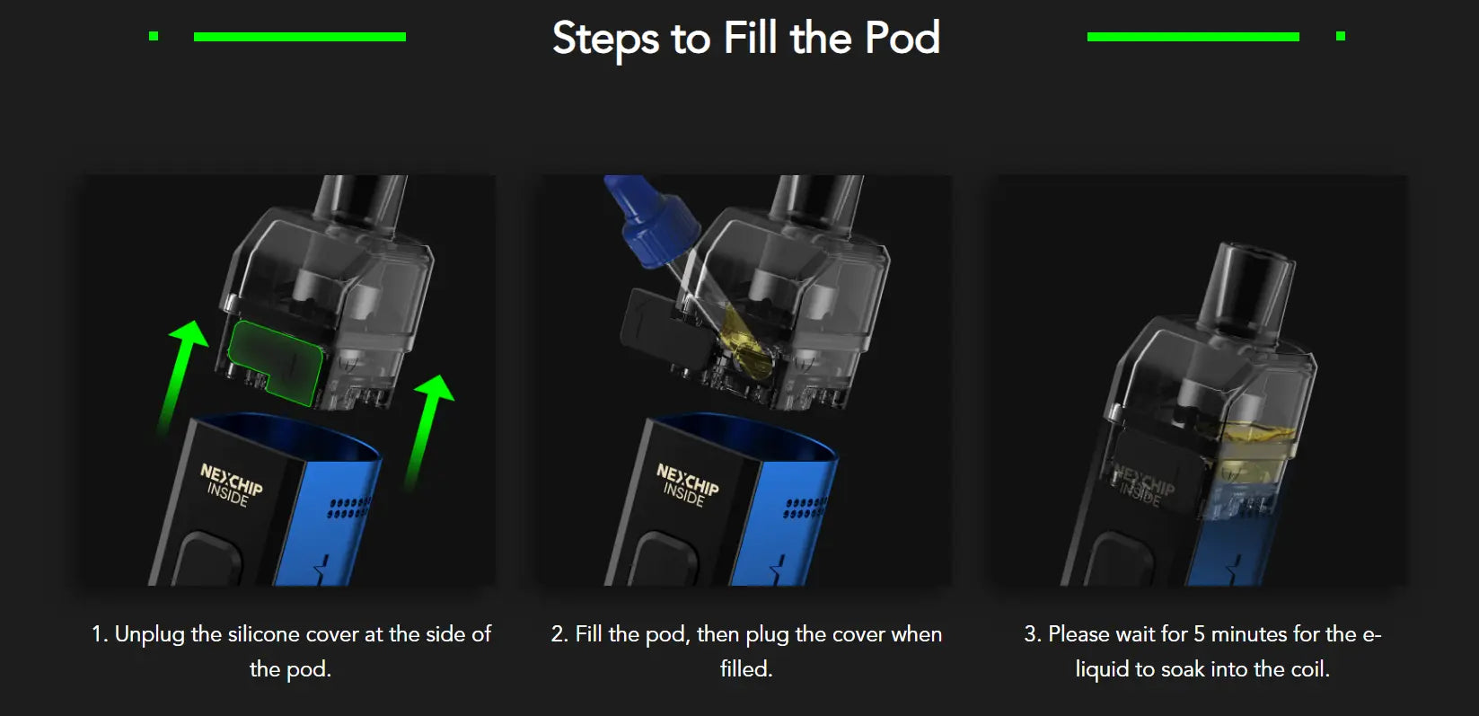 Instructions on how to fill the Wotofo Manik SMRT Pod Kit