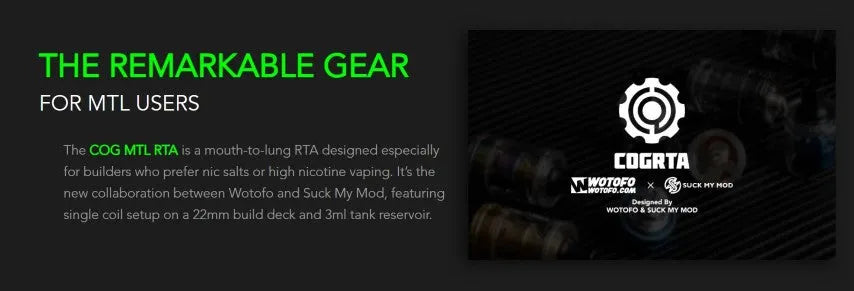 Wotofo Cog MTL RTA | bearsvapes.co.uk