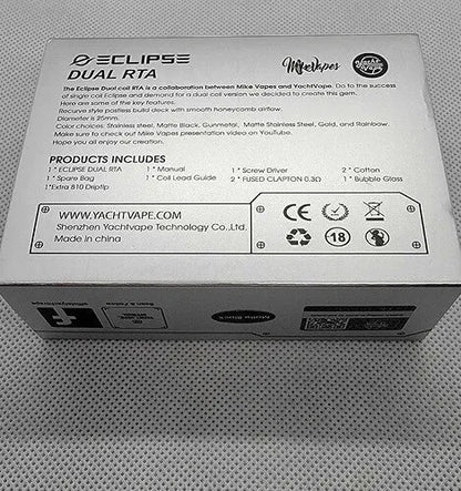 Yachtvape Eclipse Dual RTA | 25mm Dual Coil RTA | bearsvapes.co.uk