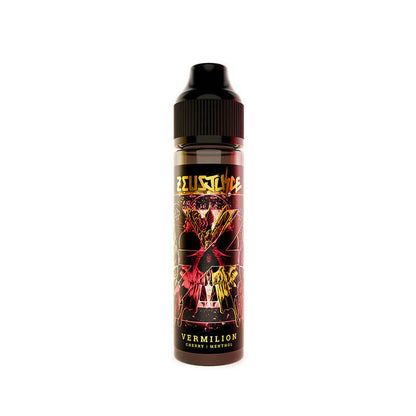 50ml Zeus Juice Vermilion 70:30 e-liquid bottle on a white background